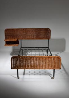 Compasso - Italian 60s Wicker Bed with Shleves