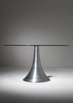 Compasso - Glass and Aluminum Table attributed to Mangiarotti for Baleri