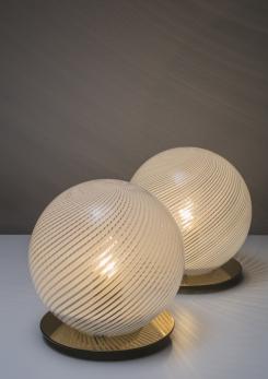 Compasso - Pair of "Tessuto" Table Lamps by Tronconi