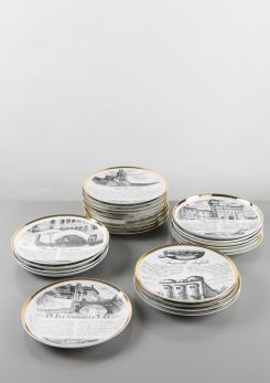 Compasso - Set of Four Fornasetti Dinner Plates