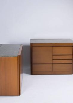Compasso - Set of Two Marble-Top "4D" Storage System by Mangiarotti for Molteni