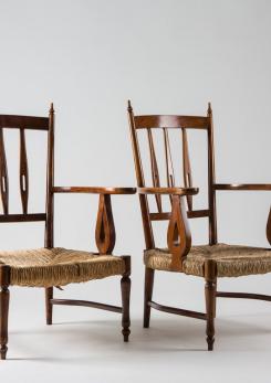 Compasso - Pair of Low Armchairs by Paolo Buffa