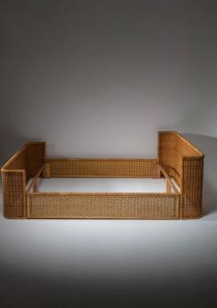 Compasso - Double Bed Wicker Frame by Adalberto Dal Lago for Germa