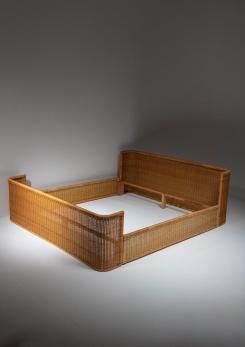 Compasso - Double Bed Wicker Frame by Adalberto Dal Lago for Germa Compasso - Double Bed Wicker Frame by Adalberto Dal Lago for Germa