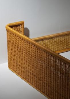 Compasso - Double Bed Wicker Frame by Adalberto Dal Lago for Germa Compasso - Double Bed Wicker Frame by Adalberto Dal Lago for Germa