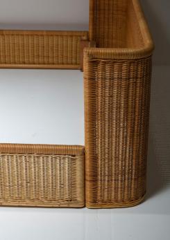Compasso - Double Bed Wicker Frame by Adalberto Dal Lago for Germa Compasso - Double Bed Wicker Frame by Adalberto Dal Lago for Germa